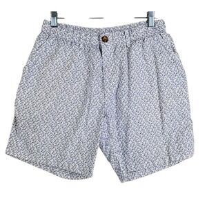 Vtg Chubbies Shorts Boating Marine Men L 28-32 x7 White Blue Vacation Beach USA
